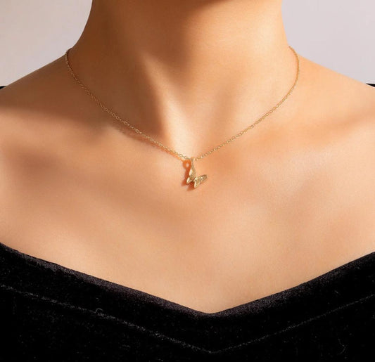 Butterfly Hanging Gold Plated Pendant